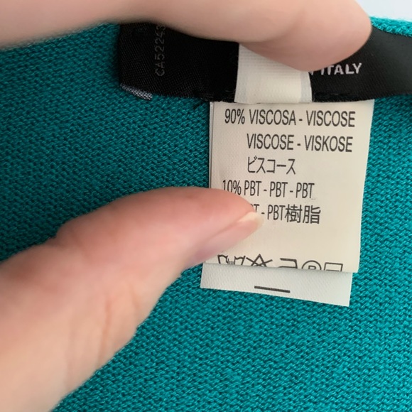 Turquoise/teal long button-up cardigan - Picture 8 of 9